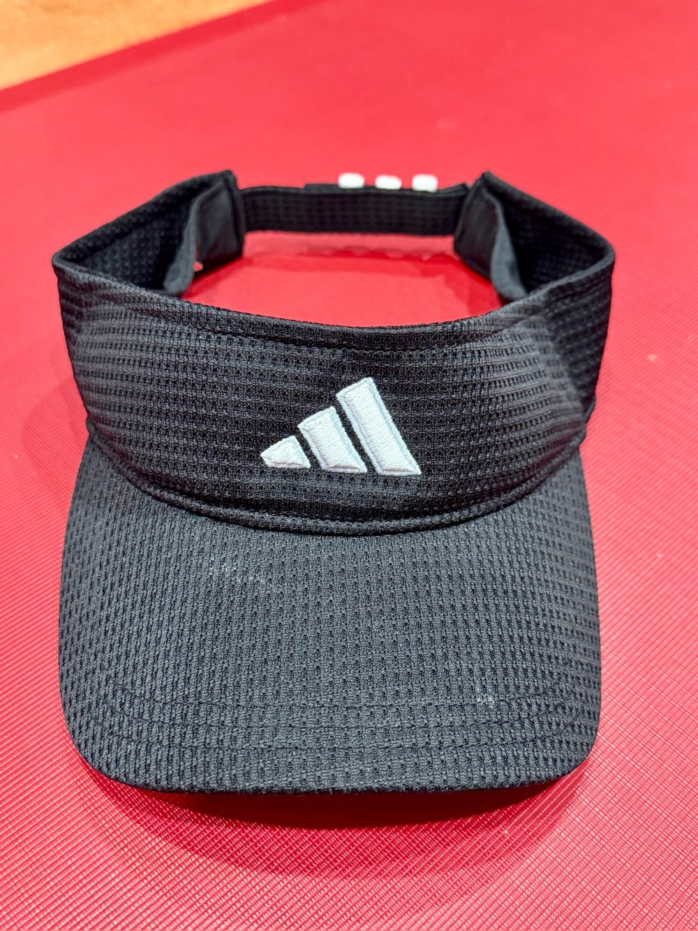 Adidas Visor Hat White One Size Strapback Black Logo Performance